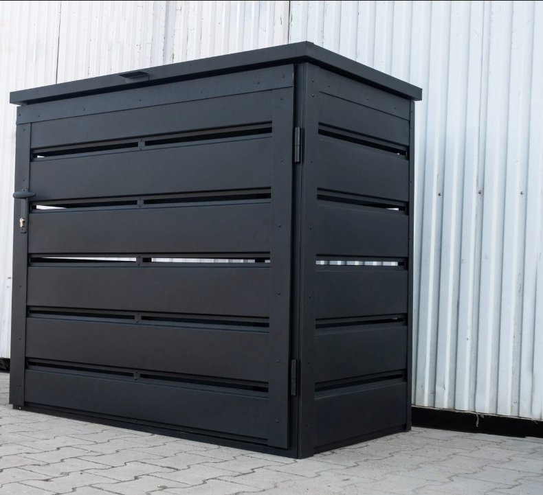 Outdoor Bin Storage | Garden Storage | 2x120L | Matt Black