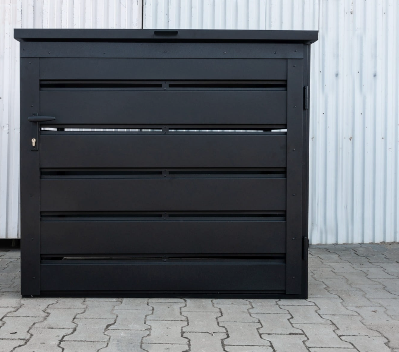 Outdoor Bin Storage | Garden Storage | 2x120L | Matt Black