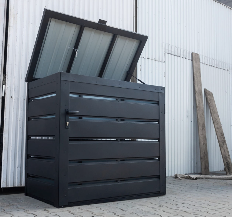 Outdoor Bin Storage | Garden Storage | 2x120L | Matt Black