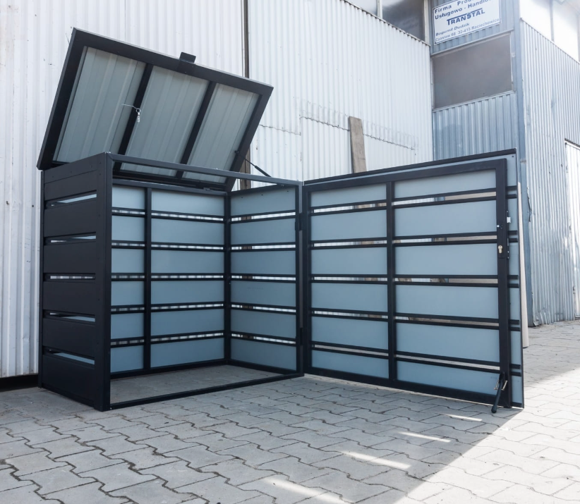 Outdoor Bin Storage | Garden Storage | 2x120L | Matt Black