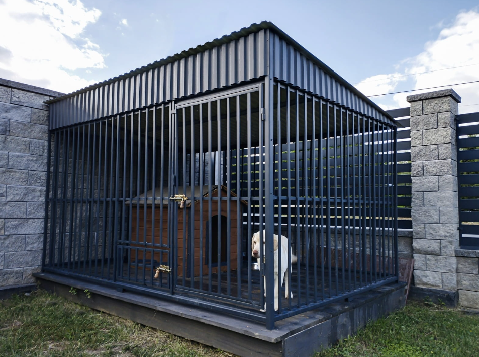 Dog Kennel 2.9×2 M Matt Graphite + Kennel XL + Windbreaker