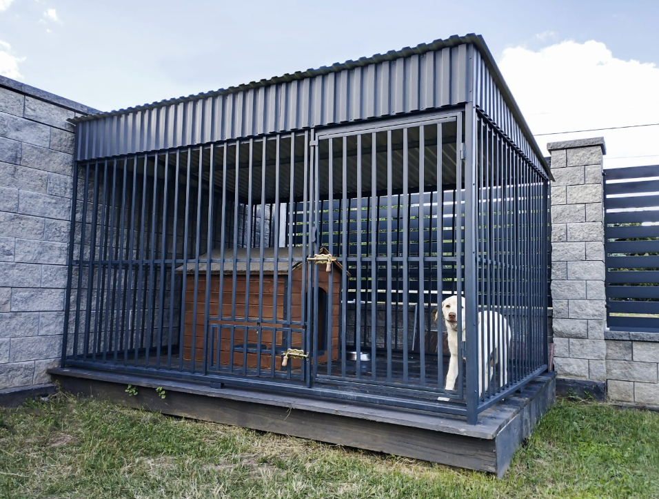 Dog Kennel 2.9×2 M Matt Graphite + Kennel XL + Windbreaker