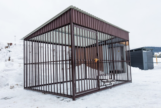 Dog Kennel 2.9 M X 2 M Brown + Matte Brown