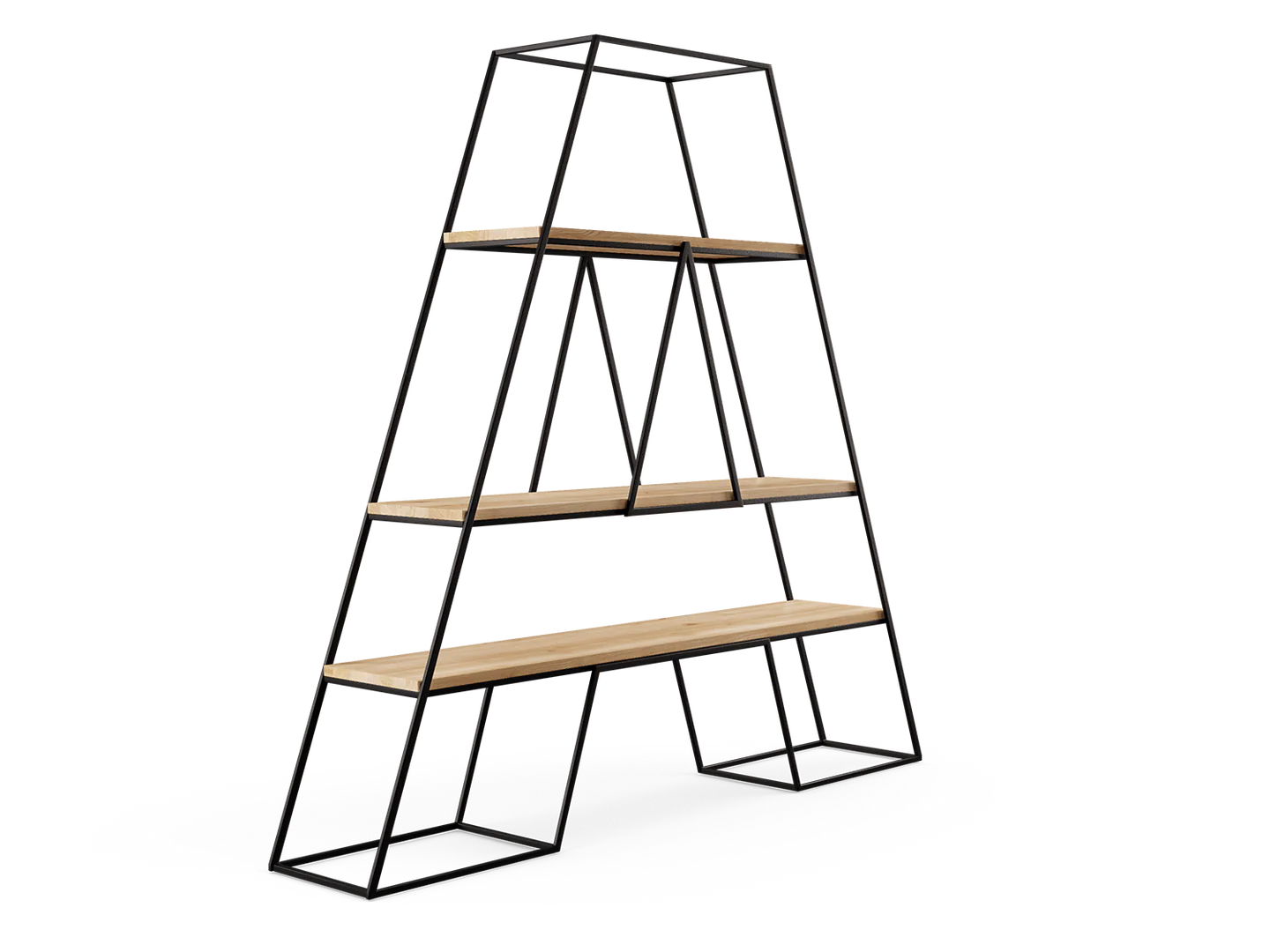 Wood & Steel Industrial "A" Bookcase/shelving 1800x250x1800mm