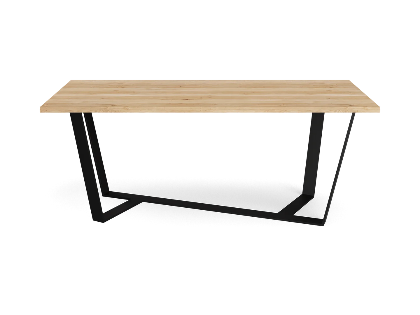 C1 Wood & Steel Industrial Dining Table Oak