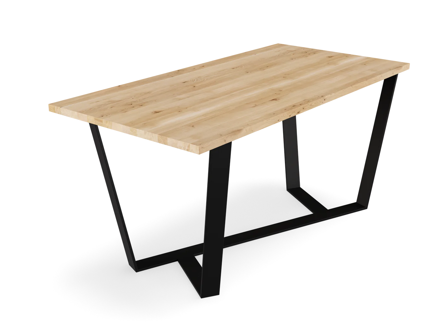 C1 Wood & Steel Industrial Dining Table Oak