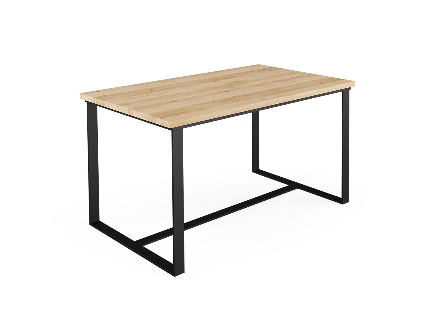 KARL Wood & Steel Industrial Dining Table Oak