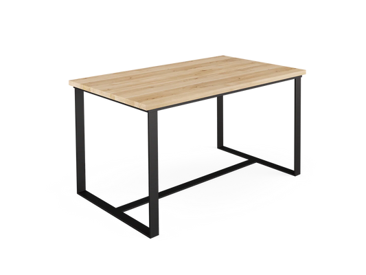 KARL Wood & Steel Industrial Dining Table Oak